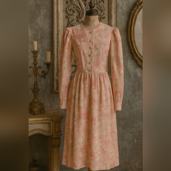 VINTAGE 70'S FLORAL DRESS - Picture 1 of 6